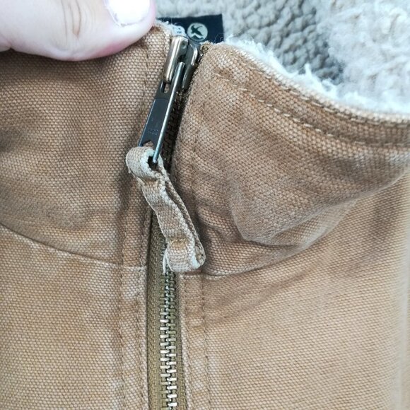 Guide Series Workwear Sherpa Canvas Chore Zipper Vest Size 3XL Tan Pockets - Picture 11 of 12